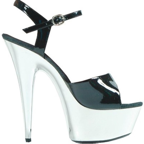 Ellie High Heel Shoes.  Black Silver Stiletto Sandal Size 5. - Picture 8 of 8